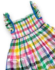 NWOT Mini Boden Rainbow Gingham Dress With Pockets