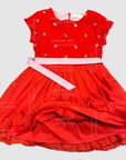 Pre-Loved Mini Boden Velvet Dress with Sequin Polka Dots Holiday Red