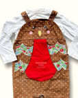 Mini Boden Terrier Dog Overalls Play Set - Baby Girls Brown Robin