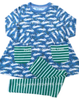 Sample/No Label Mini Boden Tunic and Leggings Set Blue Bunny Hop