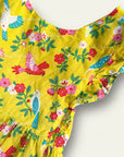Mini Boden Bow Back Dress Sweetcorn Yellow Tropical