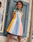 Mini Boden One Shoulder Tie Dress Spicy Mustard