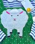 NWT Mini Boden Meadow Lamb & Flowers Breeze Pinnie Set Sheep