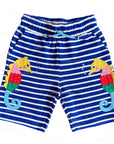 NWOT Mini Boden Boys Appliqué Jersey Baggies Shorts