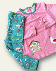 Baby Boden Jersey Farm Chicken Top And Legging Play Set In Pink Farmyard Mini
