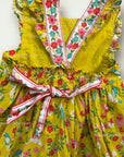 Mini Boden Bow Back Dress Sweetcorn Yellow Tropical