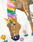Mini Boden Superstitch Animal Horse Rainbow Flowers Embroidered T-Shirt