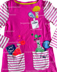 Mini Boden Girls Scientist Appliqué Tunic Dress Pocket Jersey Occupational Pink