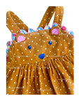 Pre-Loved Mini Boden Novelty Cord Pinnie Butterscotch Brown Hedgehog