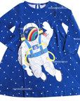 Mini Boden Girls' Astronaut Space Appliqué Dress