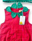 NWT Mini Baby Boden Strawberry Romper & Hat Set, Red
