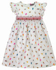 Cath Kidston Girls Mini Ice Creams Ella Shirred Dress