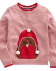 NWOT Mini Boden Novelty Jumper Almond Pink Robin Sweater