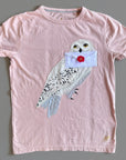 Mini Boden Harry Potter™ Hedwig Appliqué T-Shirt - Pink Owl Envlope