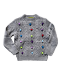 Sample Mini Boden Knitted Wool Cable Sweater Multi Pom Pom