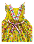 Mini Boden Bow Back Dress Sweetcorn Yellow Tropical