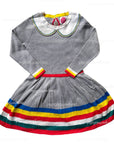 Sample Mini Boden Knitted Sweater Dress Rainbow Super Soft