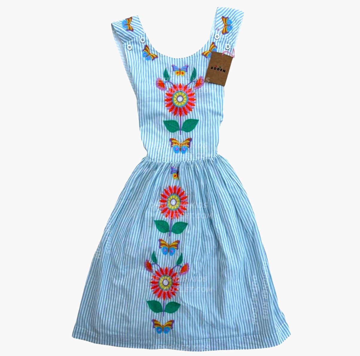 NWT Mini Boden Butterfly Garden Cross-Back Dress – Designer Kids Outlet