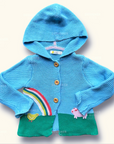 Mini Boden Baby Boden Girls Boys Blue Scene Knitted Jacket - Blue