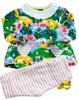 Mini Boden Baby Girls Supersoft Multi Coastal Farm Play Set Dress And Leggings