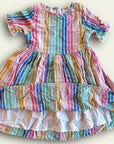 Sample Mini Boden Stripe Woven Lined Dress Girls Multi Color
