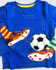 Mini Boden Boys Soccer Ball Blue Shirt Football Soccer Shoe
