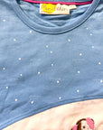 Mini Boden Girls Guinea Pigs Snow Angels Appliqué T-Shirt - Surfboard Blue