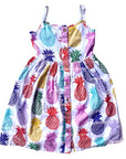 Mini Boden Girls Fun Sun Dress Colorful Pineapple Print