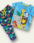 Baby Boden Zoo Animals Appliqué Jersey Play Set Safari Blue Jungle Play Mini