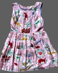 Pre-Loved Mini Boden Girls Safari Jungle Animal Print Sleeveless Linen Dress