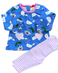 Mini Boden Baby Girls Supersoft Jersey Play Set – Baby Blue Daisy Duck