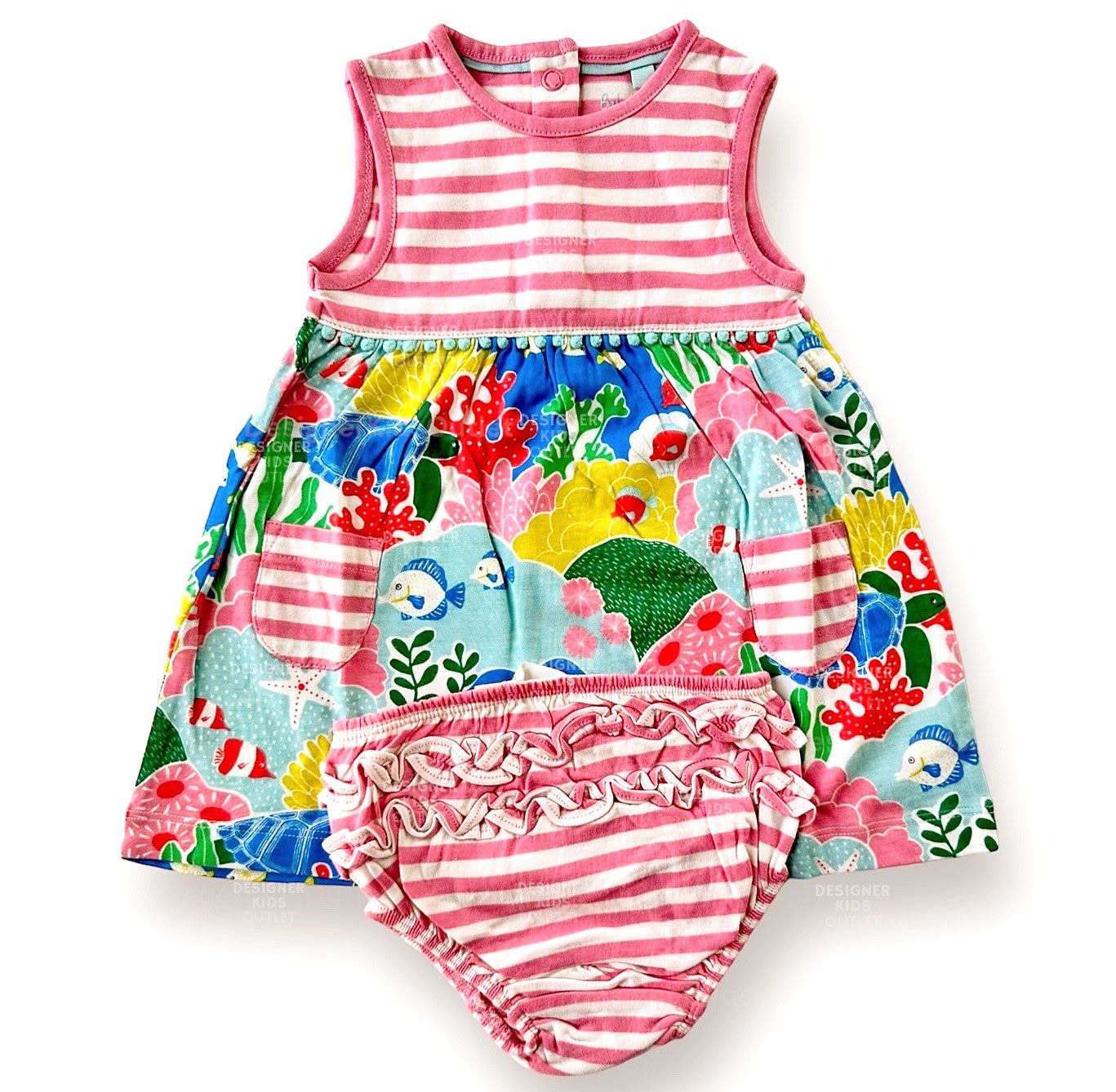 Girls Boden Multi Printed Jersey Dress - Blue Girls Boden Multi Printed Jersey Dress - Blue