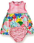 Mini Boden Baby Girls Printed Multi Coral Reef Jersey Dress And Knickers Set