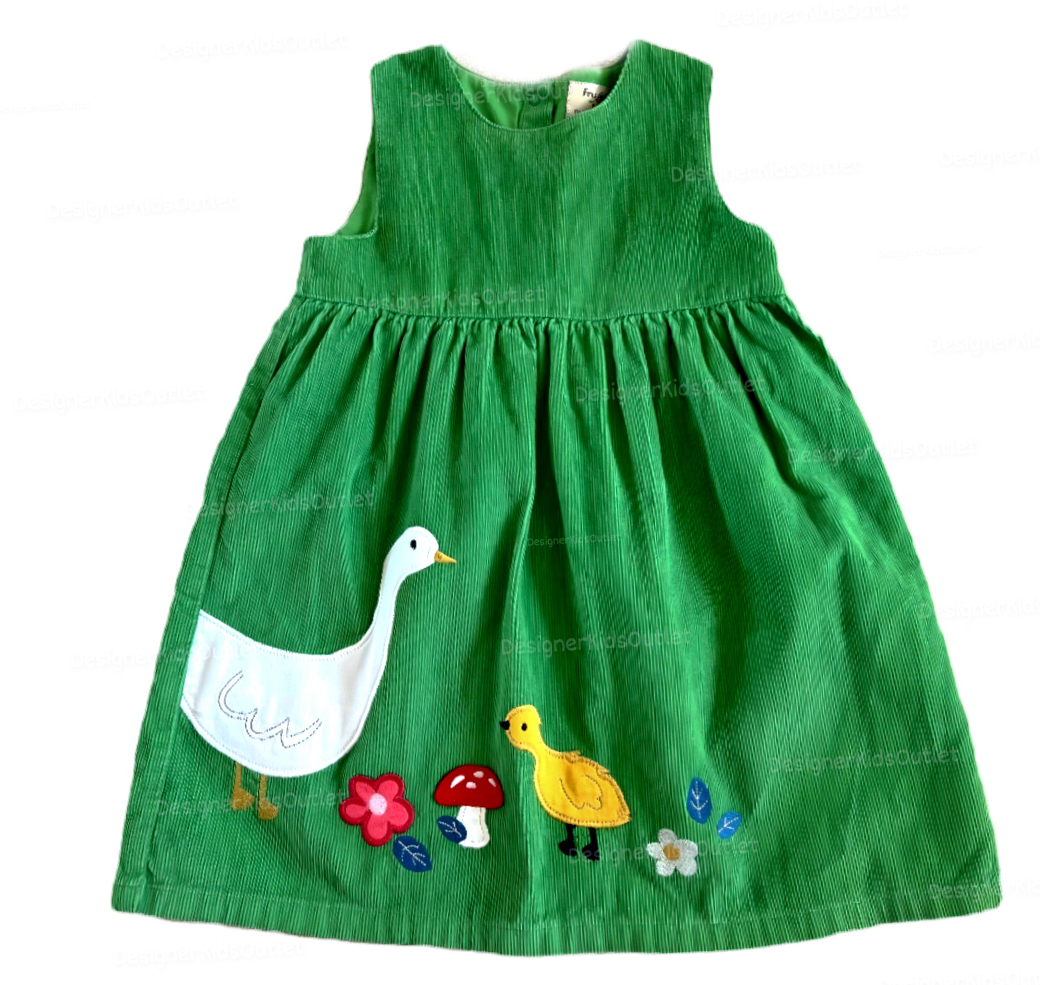 Pre-Loved Frugi Green Needlecord Lily Dress Fjord Duck Goose Girls –  Designer Kids Outlet