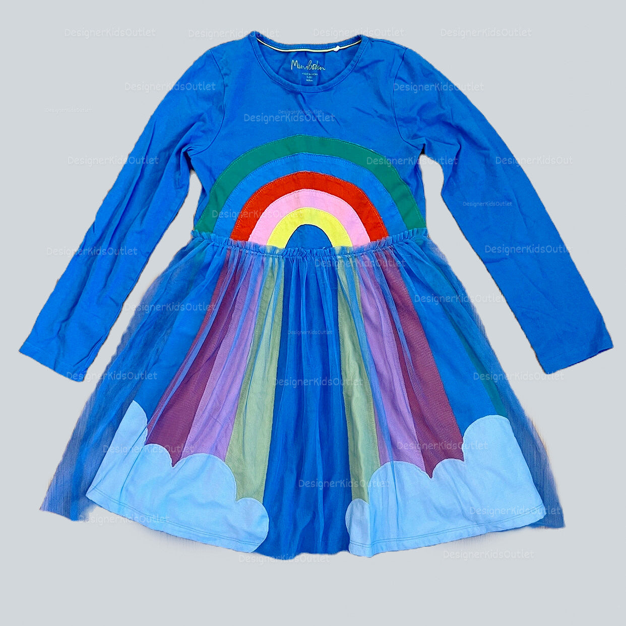 long sleeve tulle rainbow dress Mini Boden Girls Rainbow Tulle Skirt Long Sleeve Cotton Dress – Designer  Kids Outlet