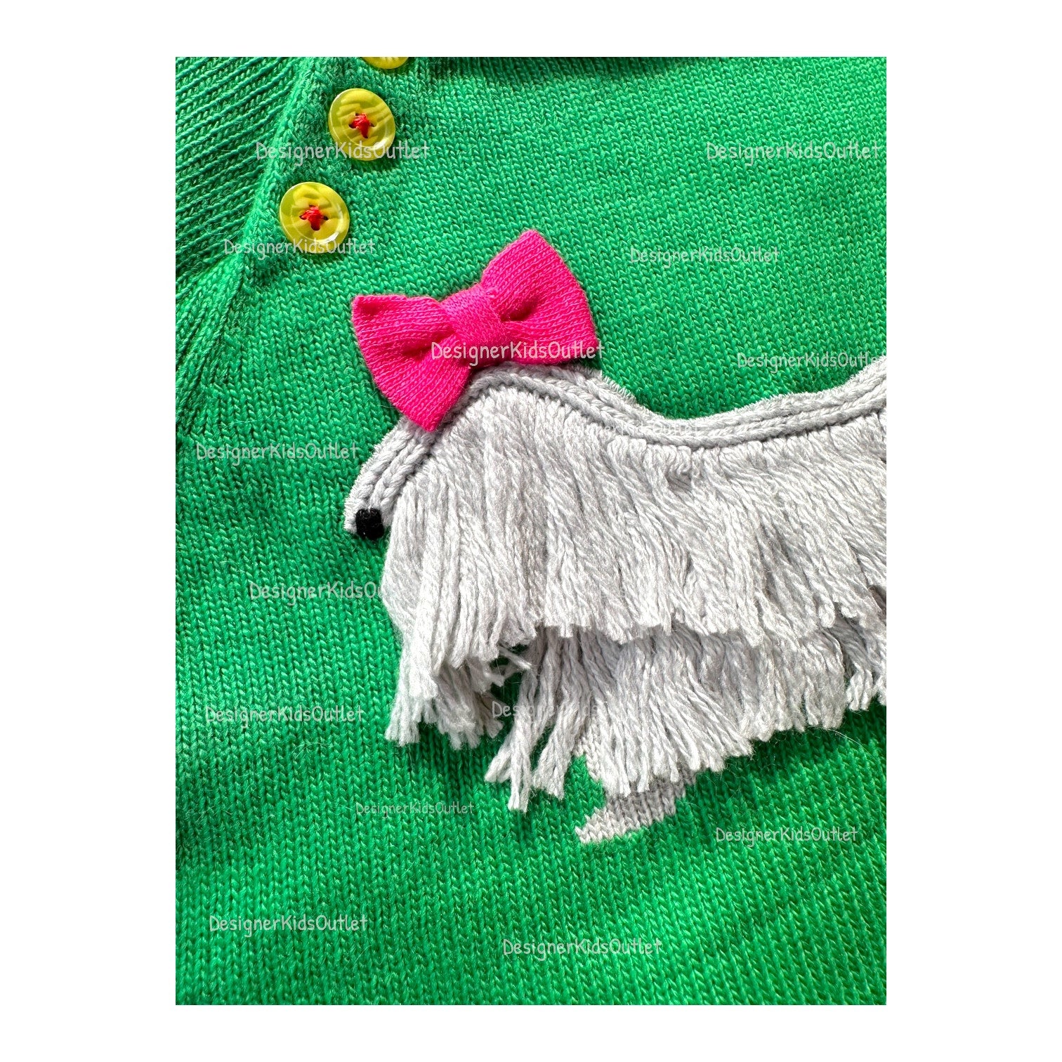 NWOT Mini Boden Fluffy Dog Knit Sweater Green