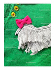 NWOT Mini Boden Fluffy Dog Knit Sweater Green