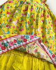 Mini Boden Bow Back Dress Sweetcorn Yellow Tropical