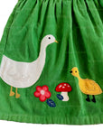 Pre-Loved Frugi Green Needlecord Lily Dress Fjord Duck Goose Girls