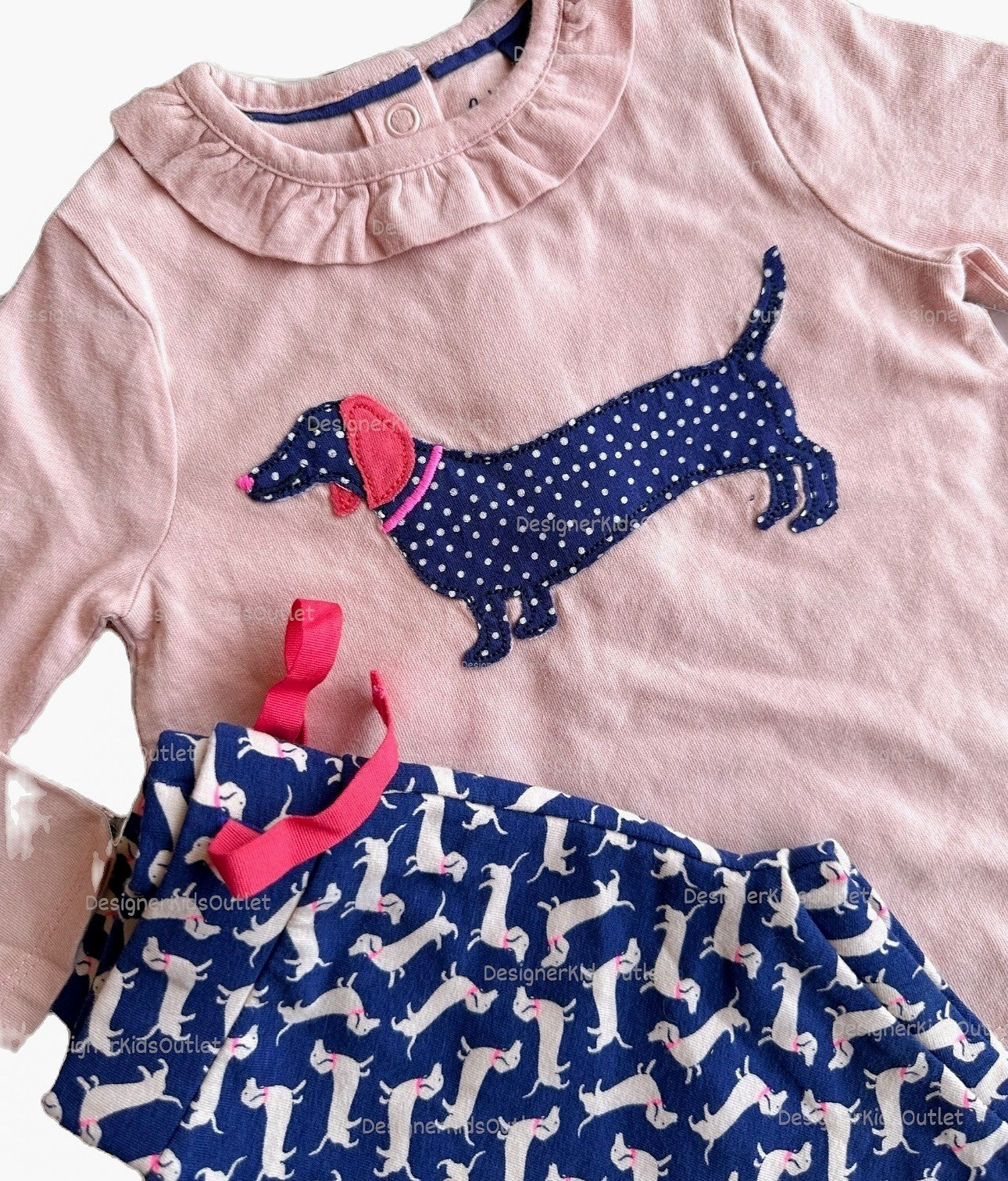 mini boden dog dress Girls Matching Dachshund Play Set Girls By Baby Boden – Designer Kids Outlet Color:TROPICAL PORCELAIN OFF WHITE Club Onyx - All Y2K Fashion 100% Cotton.