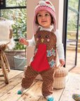 Mini Boden Terrier Dog Overalls Play Set - Baby Girls Brown Robin