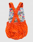 NWOT Mini Boden Cheeky Cub Polka Romper in Sunset Orange
