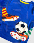 Mini Boden Boys Soccer Ball Blue Shirt Football Soccer Shoe