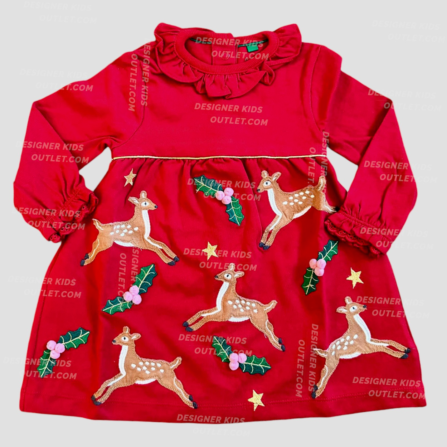 baby designer dress Mini Boden Baby Girls Red Christmas Reindeer Dress