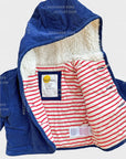 Mini Boden Boys Sausage Dog Hooded Corduroy Jacket - Starboard Blue