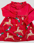 Mini Boden Baby Girls Red Reindeer Appliqué Dress