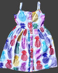 Mini Boden Girls Fun Sun Dress Colorful Pineapple Print