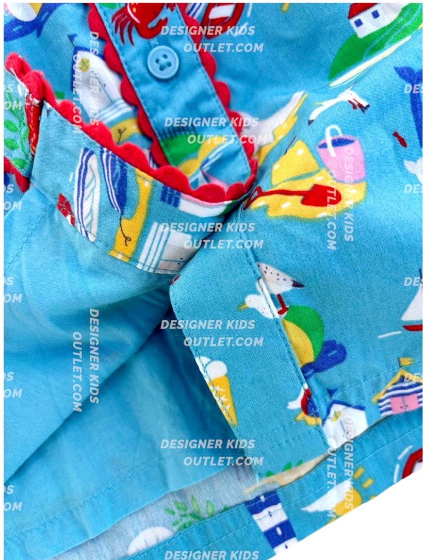 Mini Boden Aqua Marine Collared Beach Dress – Designer Kids Outlet