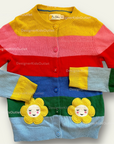 Pre-Loved Mini Boden Fun Cardigan Multi Rainbow Flower Pockets