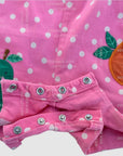 NWT Mini Boden Pink Spot Fruit Apple Pear Orange Romper